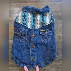 Wrangler Denim Dog Jacket with Patterned Yoke